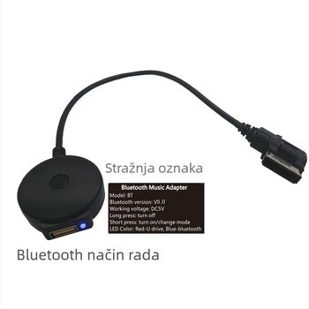 AMI USB Bluetooth prijemnik – kompatibilan s Audi A4/A7/A8 i VW Tiguan (Težina: 0.04; Materijal: bakreno jezgro žice; Prilagođeno procesiranje: Da; Upotreba: Prijenos zvuka)