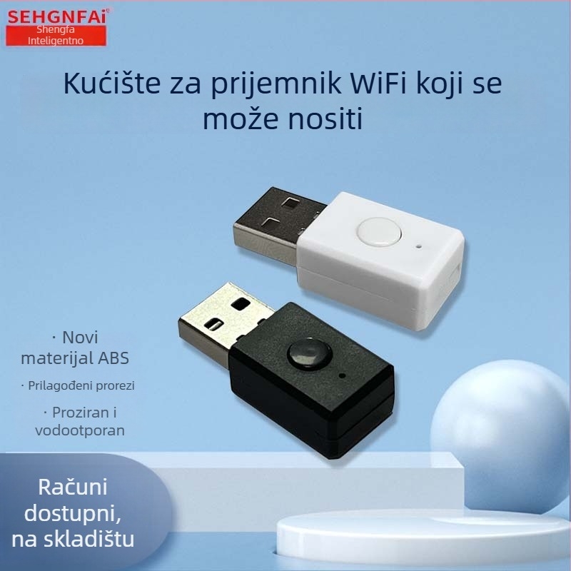 Prijenosno kućište za WiFi prijemnik, ABS, USB automobilni Bluetooth prijemnik-emitator i FM emiter