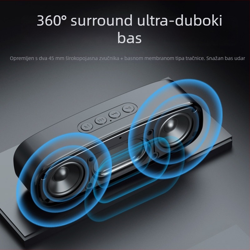 SC212 Bežični Bluetooth zvučnik s radiom, podrška TF/USB/AUX karticama, subwoofer, Bluetooth 5.0, 1200mAh