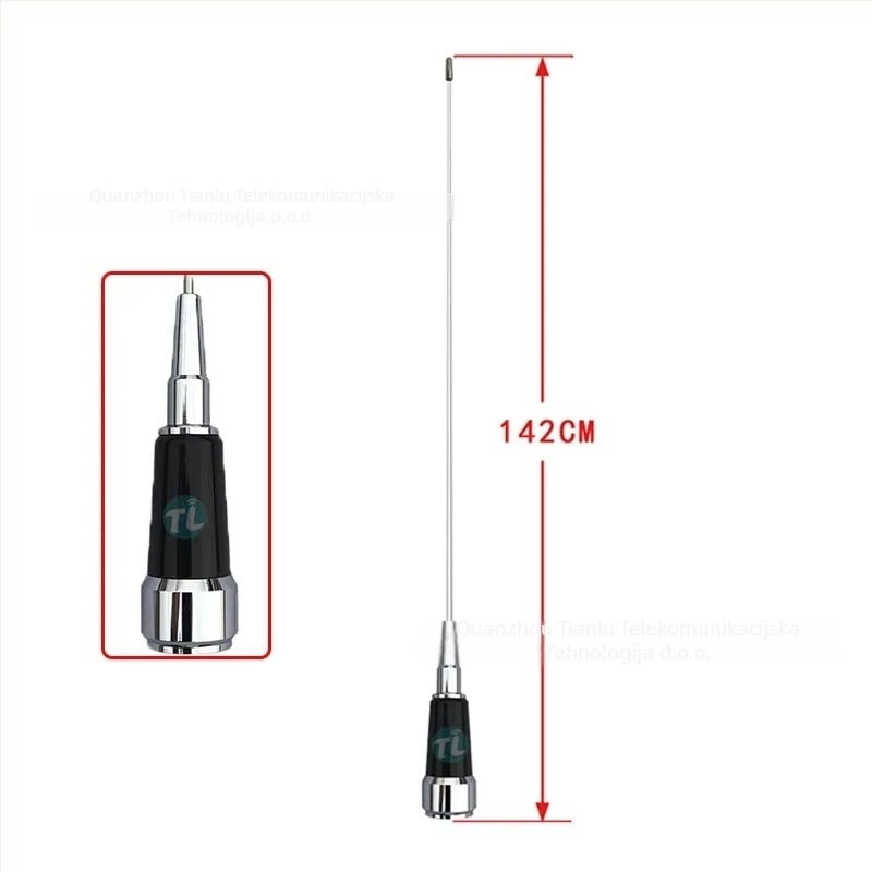 MC101 Antena za vozilo za VHF 136-174 MHz, nehrđajući čelik, štap antena s usisnom čašom