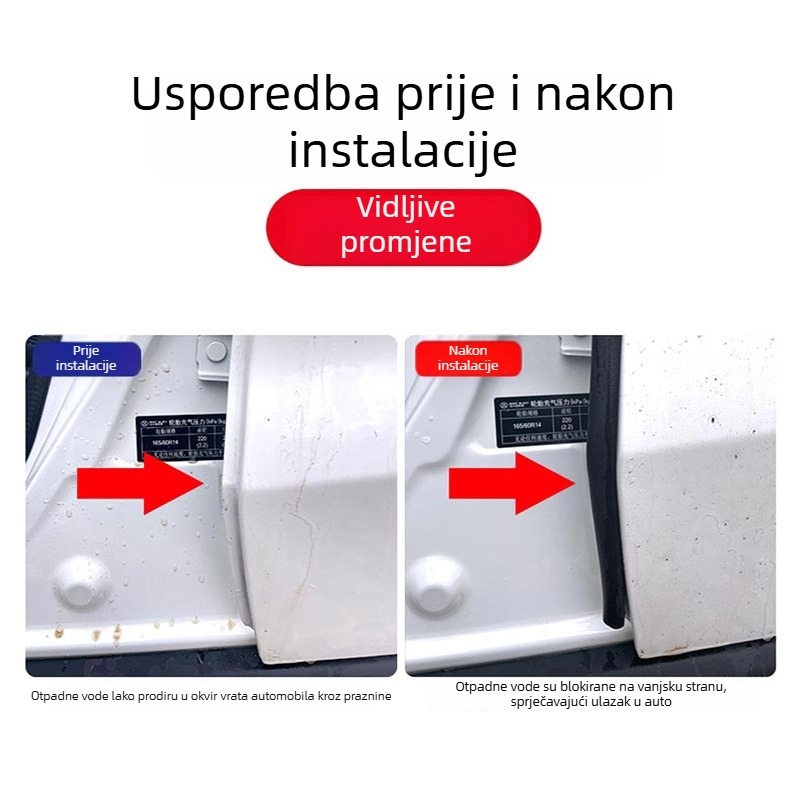 Gumena brtvila za B-stup automobila – silikon, otporan na vjetar, zvučna izolacija, zaštita od prašine, u paru