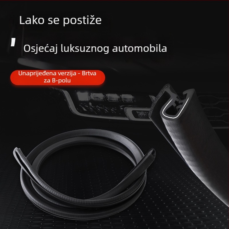 Brtvljeni pojas za B-stupanj vrata automobila, gumeni materijal, zvučna izolacija, vodootporan, universalna kompatibilnost