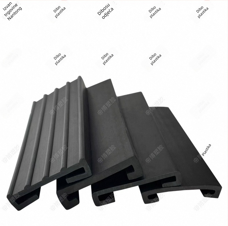 Automobilska gumena rubna traka s U-oblomom, staklenim umetkom i profilom s utorom za karticu (Automobilska industrija)