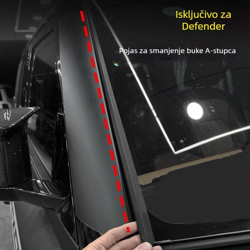 Gumeni brtvni trak za Land Rover Defender – A-stup, smanjenje buke, zvučna izolacija vjetrobrana, zaštita od prašine i vode
