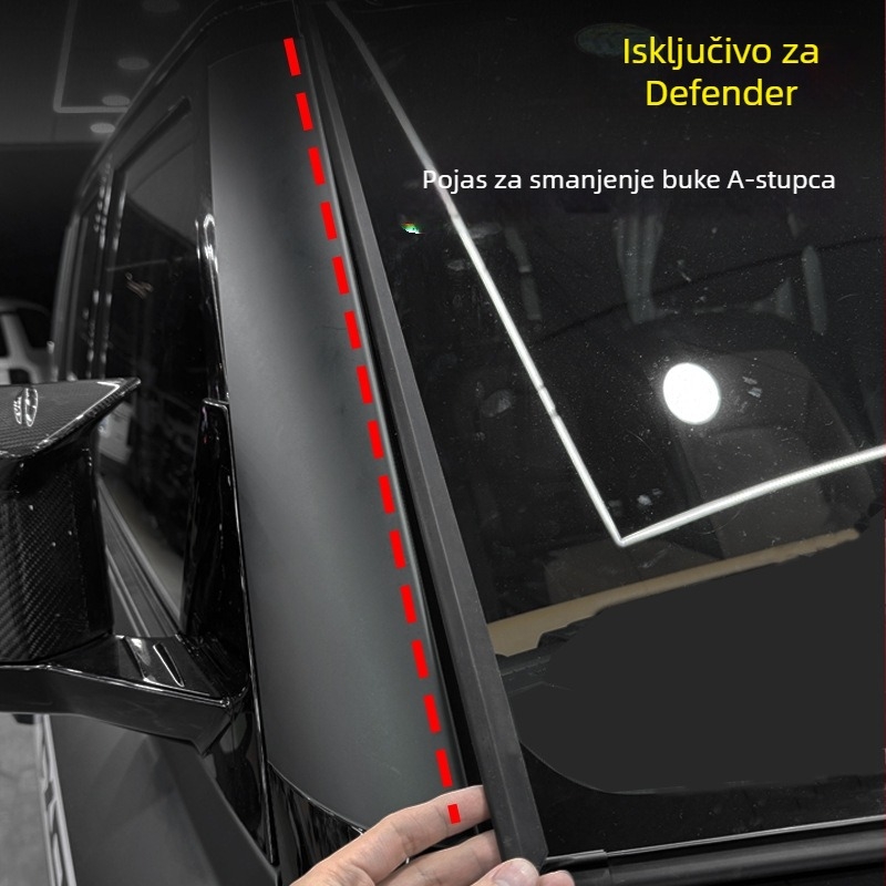 Gumeni brtvni trak za Land Rover Defender – A-stup, smanjenje buke, zvučna izolacija vjetrobrana, zaštita od prašine i vode