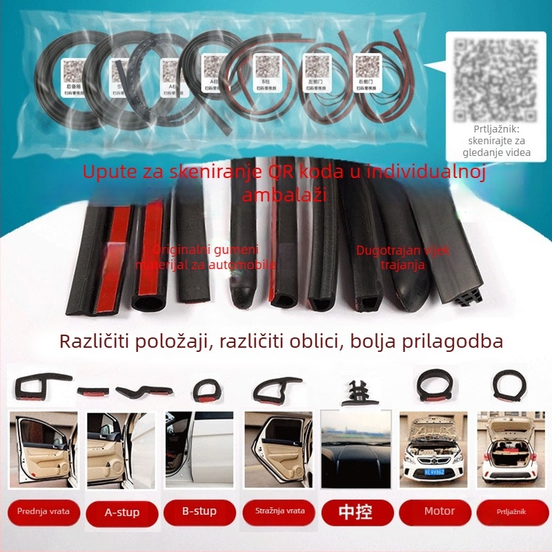 Gumeni brtni trak za vrata automobila, model 4526, marka QINGHEQISEN, materijal guma, pogodno za cijeli automobil