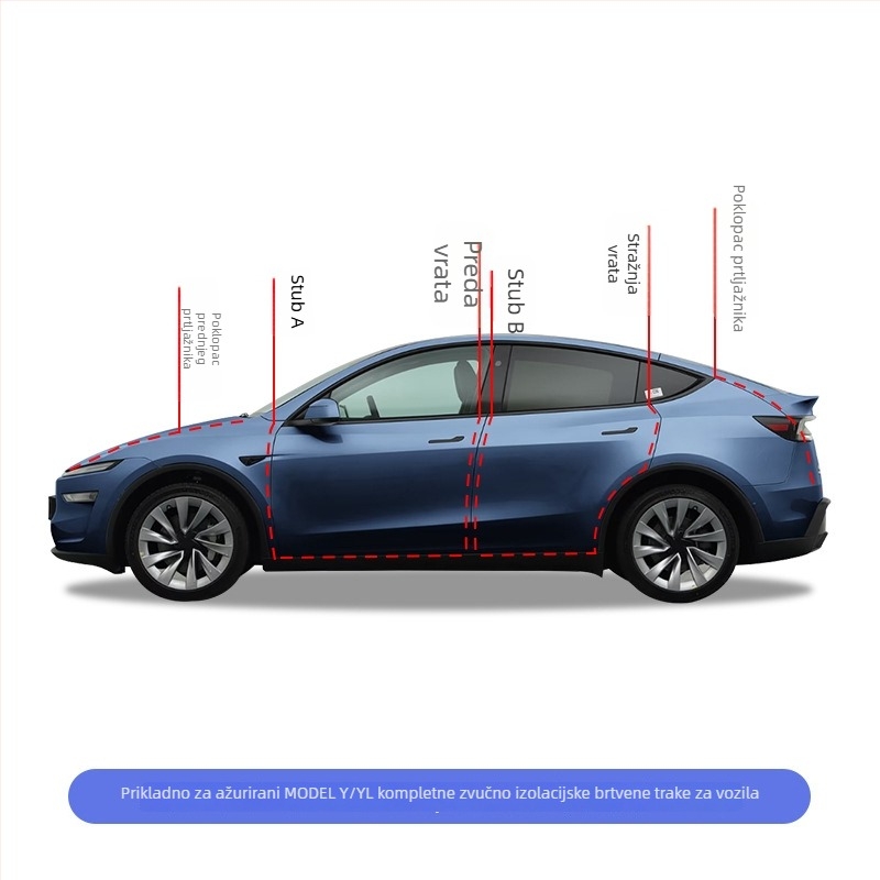Tesla Model Y/YL automobilski brtvni trak – gumeni brtvni trak, za cijeli automobil, model M10148, kompatibilan s Tesla Y/YL