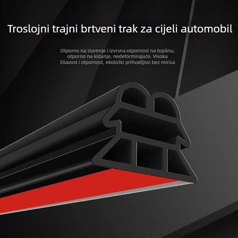 Tri-slojna pojačana brtvila za automobile – univerzalna za sva vrata, brtvljanje spoja karoserije vrata, zaštita od prašine, smanjenje buke, vodootporno.