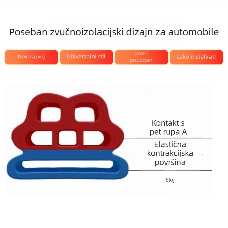Univerzalno samoljepljivo gumeno brtvilo za auto vrata – trostruko slojeviti dizajn sa šest rupa, za vrata i prozore. Marka: Create Victory. Model: Car door strip