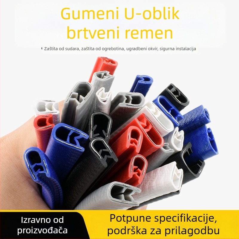 U-oblik okvir automobilske brtve trake, otporan na habanje, protiv ogrebotina, samoljepljiva PVC rubna traka — Kexin rubber products