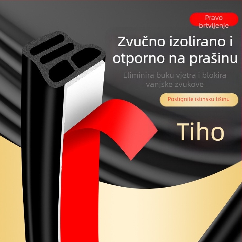 Gumena brtvica za vrata automobila, univerzalni L-tip, trostruka zvučna izolacija, vodootporna i otporna na prašinu