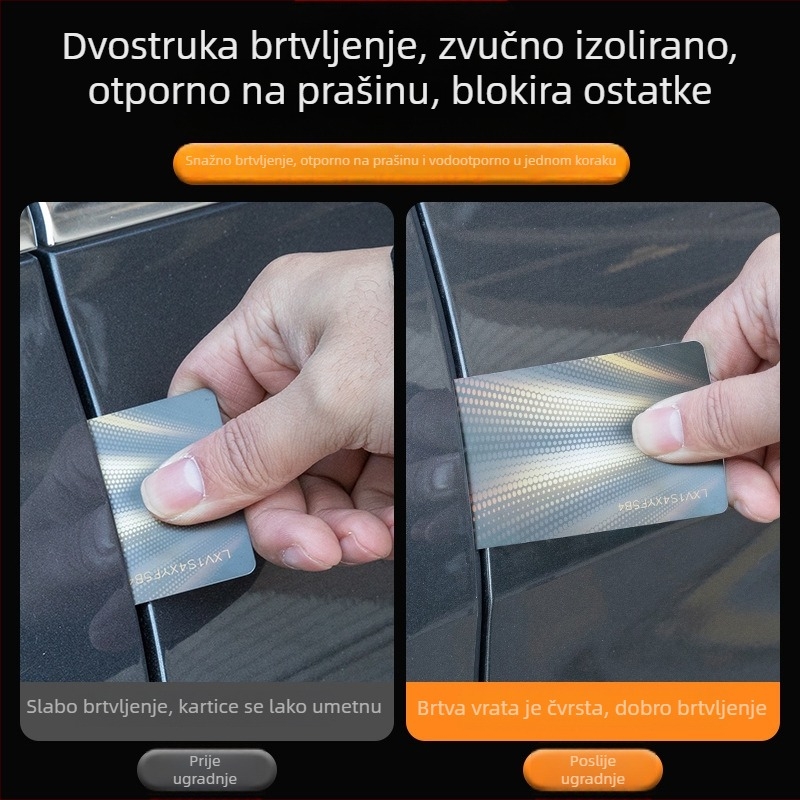 Brtvni trak za B-stup automobila, zvučno izolacijski trak za vrata, univerzalna primjena, zaštita od prašine i smanjenje buke