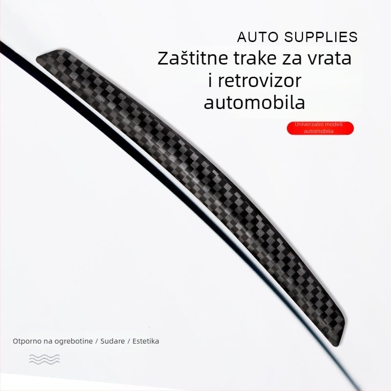 Automobilska zaštitna traka za rub vrata s karbonskim uzorkom, PVC, univerzalna uporaba