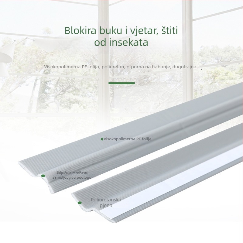 Samoljepljiva brtvna traka za prozore i vrata, brtvljenje za klizne prozore i vrata, zaštita od prašine aluminijske legure i tiho brtvilo