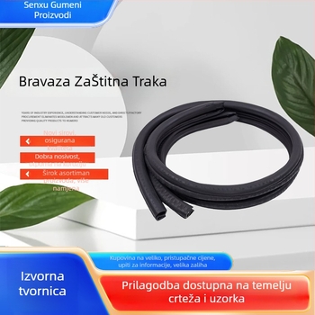 Brtvni trak za B-stup automobila, gumeni brtveni trak, otporan na visoke temperature, nestandardni kompozit, model 12379, debljina 3 mm, univerzalna kompatibilnost
