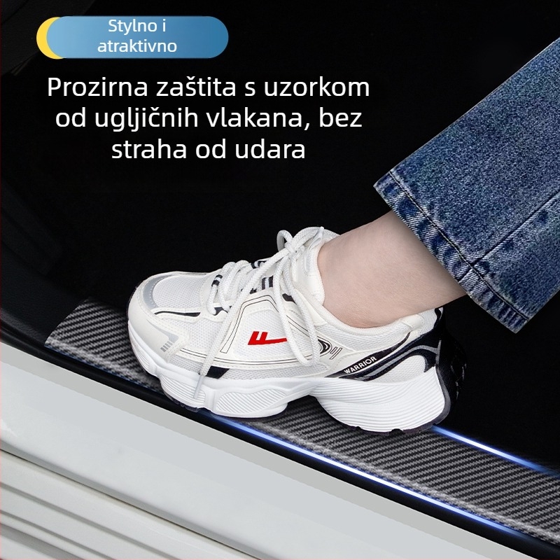 Auto prag zaštitna traka – PVC materijal, model 0123, univerzalna za sve modele, prilagodba po narudžbi, podrška pri instalaciji