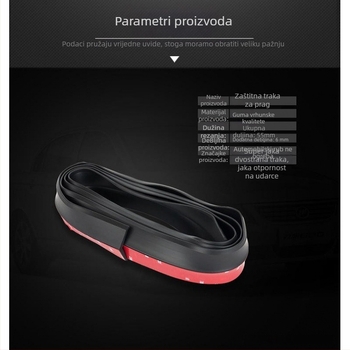 Jiankai gumena brtvna traka za prednji rub auta, L-oblik, samoljepljiva, 8 mm debljina