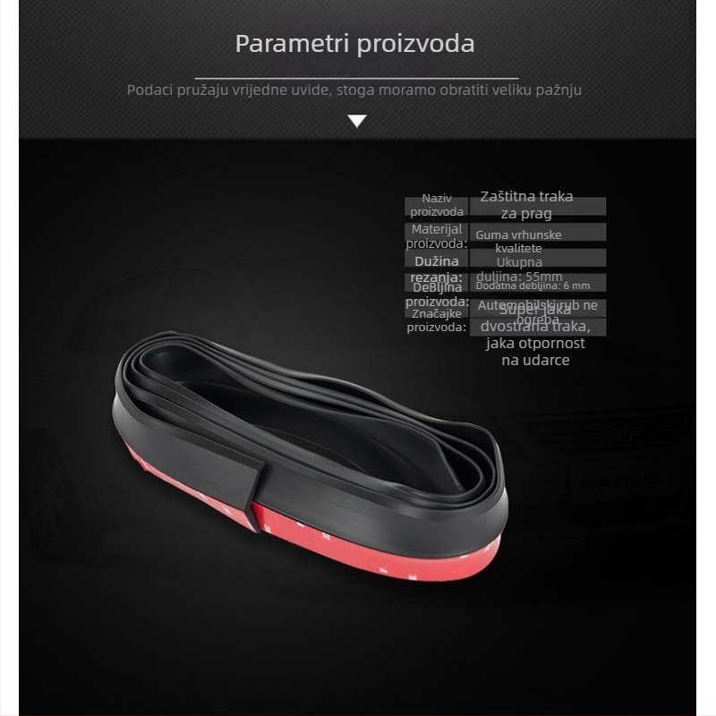 Jiankai gumena brtvna traka za prednji rub auta, L-oblik, samoljepljiva, 8 mm debljina