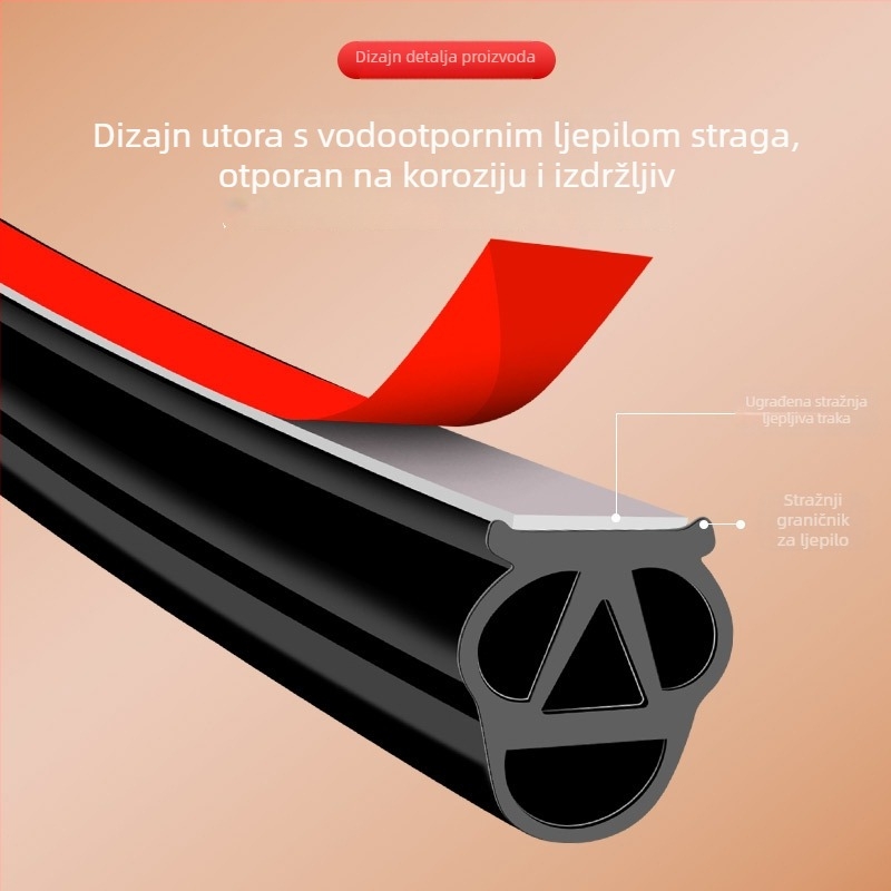 Velika D-oblikovana ojačana brtvena traka za vrata kamionskih vozila, vodootporna i otporna na prašinu, debela brtvna traka za spoj vrata, univerzalna