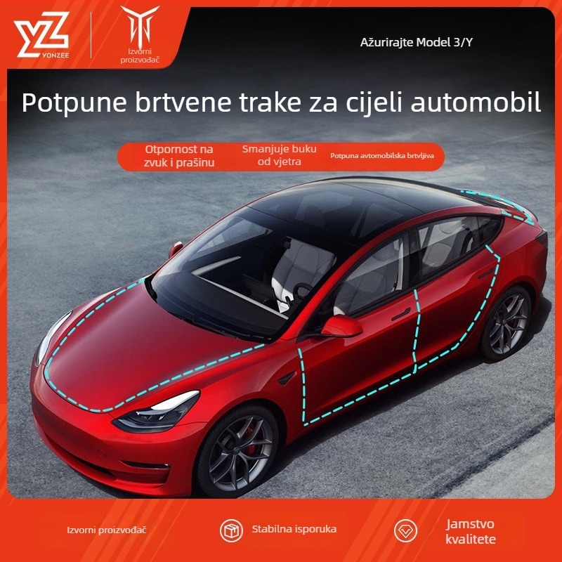 Automobilska brtva – gumeni brtvilo Tesla B-stupu Model Y/3, Tesla specijalno brtvilo, brend Platinum