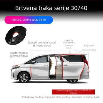 Brtvene trake Alphard 40 serije i Vellfire 30 serije – kompletna zvučna izolacija vozila, modeli 08-24.