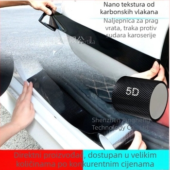 Univerzalni zaštitni prag automobila s 5D karbonskim izgledom, nevidljiva zaštitna naljepnica za vrata, prtljažnik i pedale
