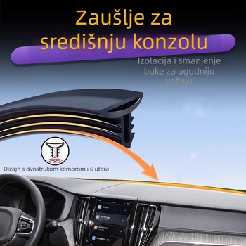 Automobilska brtvila VS-007 gumena, 1.5 mm, za središnju konzolu i instrument ploču, univerzalna