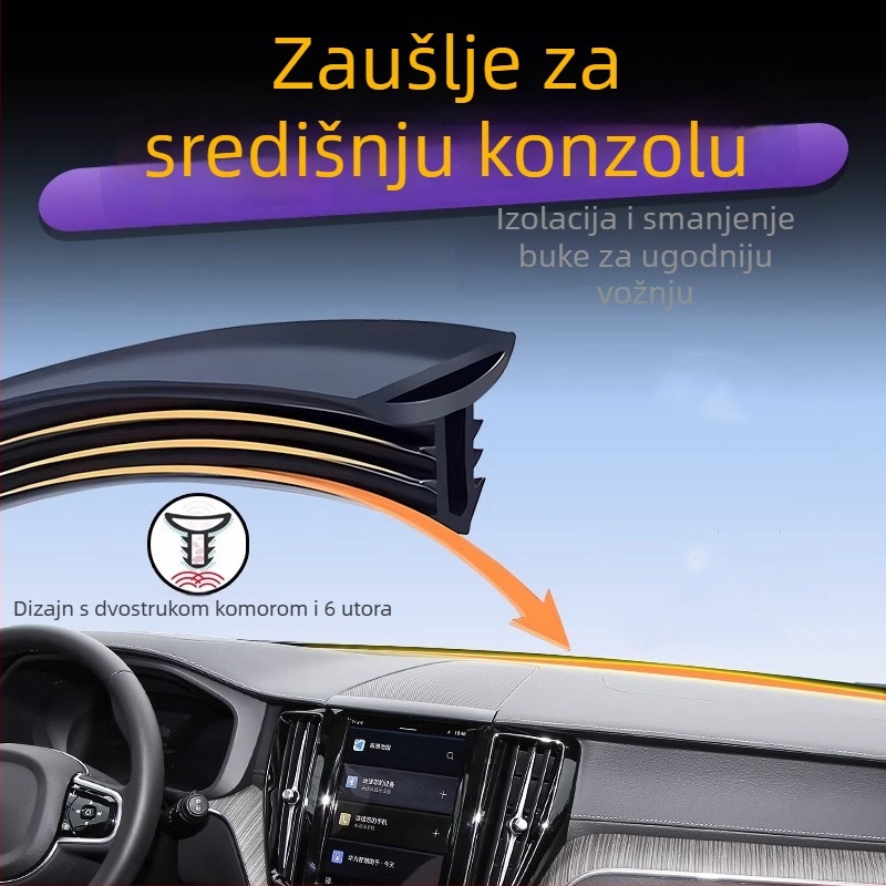 Automobilska brtvila VS-007 gumena, 1.5 mm, za središnju konzolu i instrument ploču, univerzalna