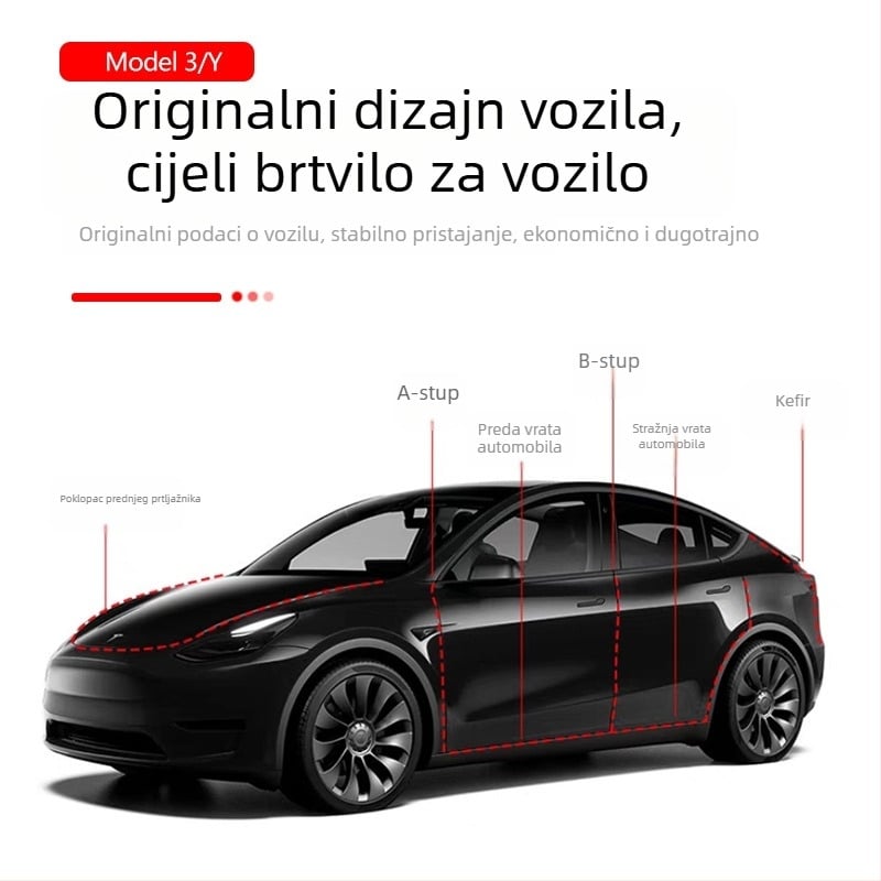 Tesla Model 3/Y trake za brtvljenje vrata i prozora, guma, 5.5 mm, za cijeli automobil – zvučna izolacija i vodootporna brtva