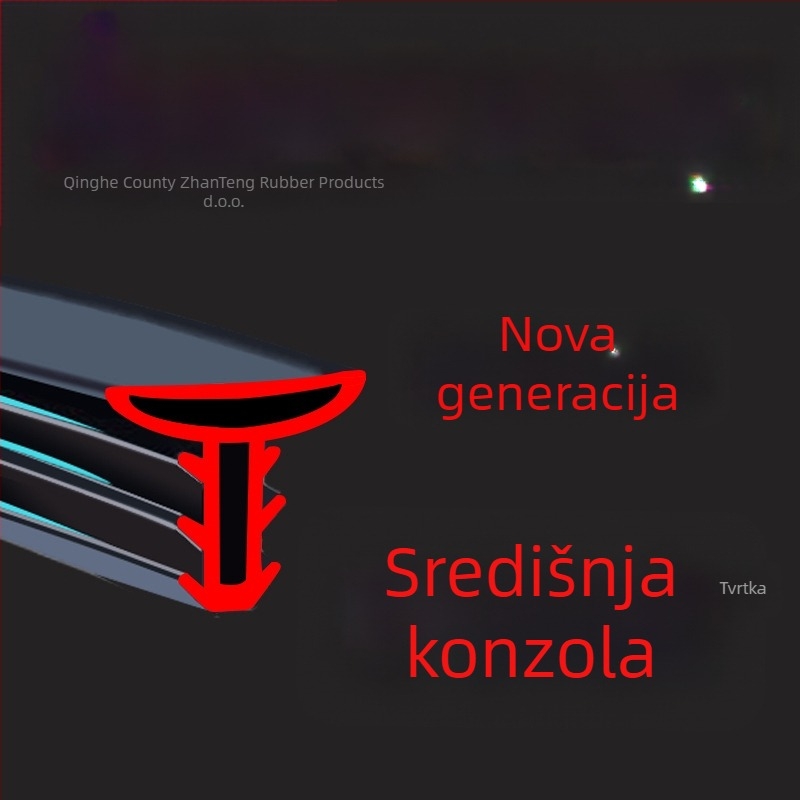 Gumeni brtvni pojas za središnju konzolu automobila – zvukovna izolacija, brtvilo za spoj između kontrole ploče i vjetrobrana, model Car Center Console Sealing Strip, debljina 1