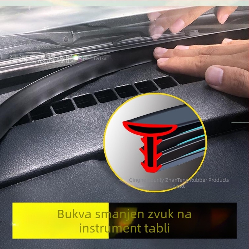 Gumeni brtvni pojas za središnju konzolu automobila – zvukovna izolacija, brtvilo za spoj između kontrole ploče i vjetrobrana, model Car Center Console Sealing Strip, debljina 1