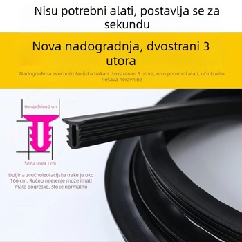 Automobilsko brtvilo za vrata s dvostrukim slojem zvučne izolacije, debelo za cijeli automobil, univerzalno brtvilo za vrata i šavove, prilagodbeni dodatak
