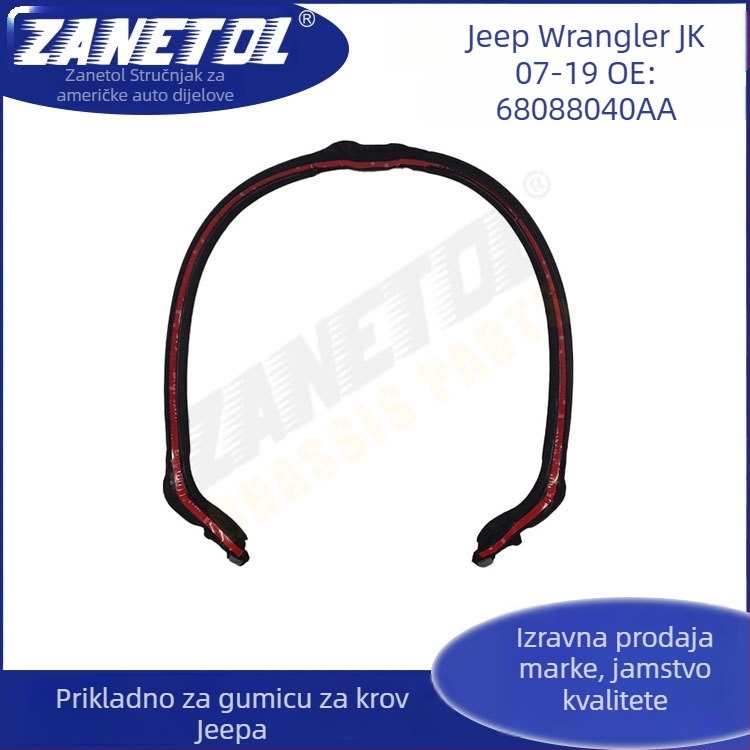 Zuntuo gumeni brtveni trak 68088040AA za Wrangler JK 2007–2019 krovni otvor