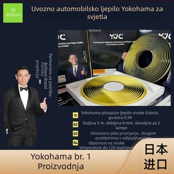 Shine Brilliantly YK01 Brtvilo za svjetla automobila s butilnim topljivim ljepilom, 8 mm, siva leća, za prednja svjetla i vrata