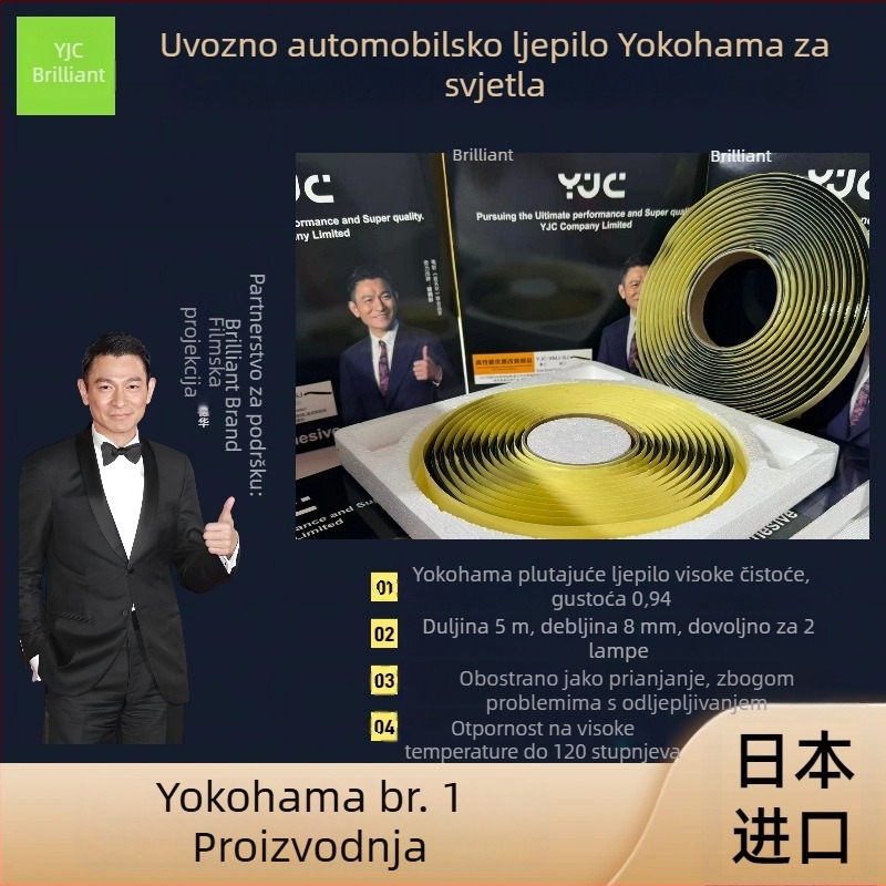 Shine Brilliantly YK01 Brtvilo za svjetla automobila s butilnim topljivim ljepilom, 8 mm, siva leća, za prednja svjetla i vrata