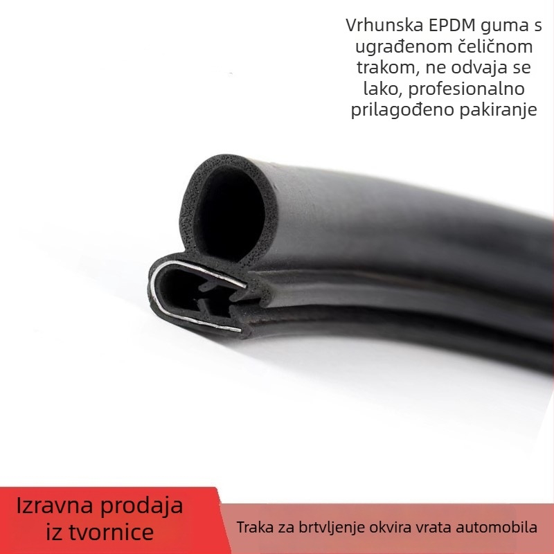 Automobilski brtvilo za zadnja vrata i bočna vrata s ugrađenom čeličnom trakom, EPDM guma