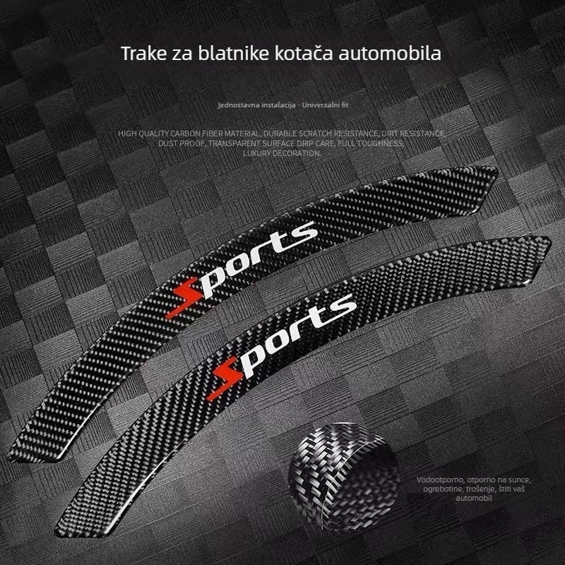 Karbonske naljepnice za karoseriju automobila - set od 4 komada, univerzalna kompatibilnost, prilagodljivo