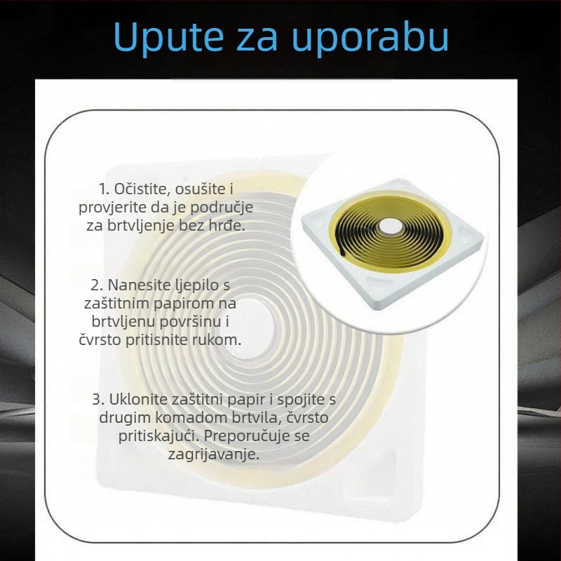Automobilska brtva s butilnim topljenim ljepilom, model YK 01, pogodno za prednje lampe i vrata, univerzalna kompatibilnost