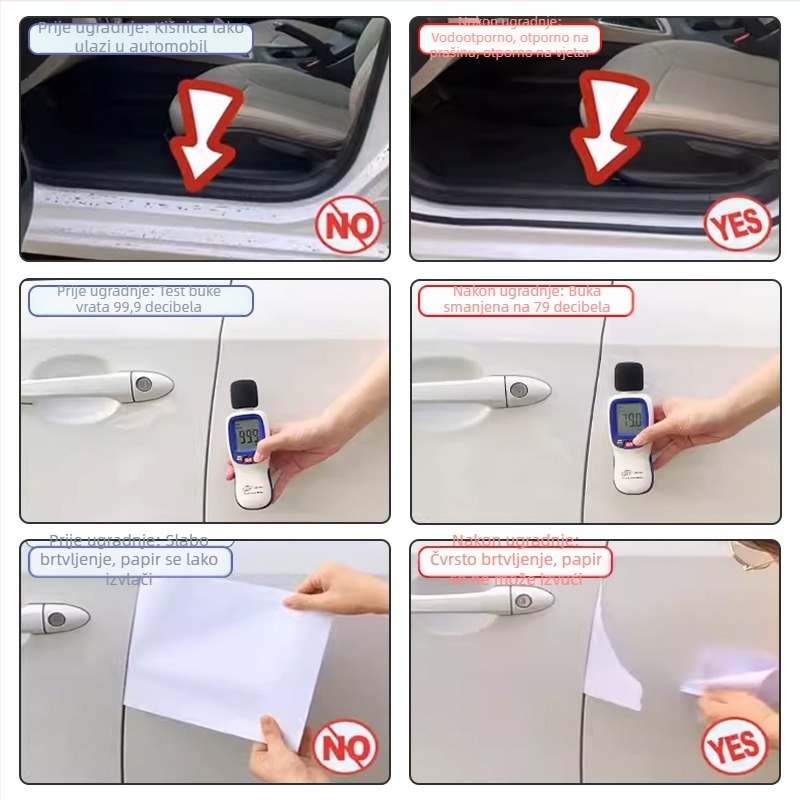 Set brtvila za vrata automobila: velika D i mala D, P- i Z-tip brtvila za okvir vrata, zvučna izolacija, vodootporna brtvila