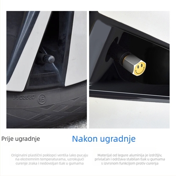 Univerzalni aluminijski kapak ventila za automobilsku gumu s dizajnom protiv deflacije, prilagodljivo kućište ventila