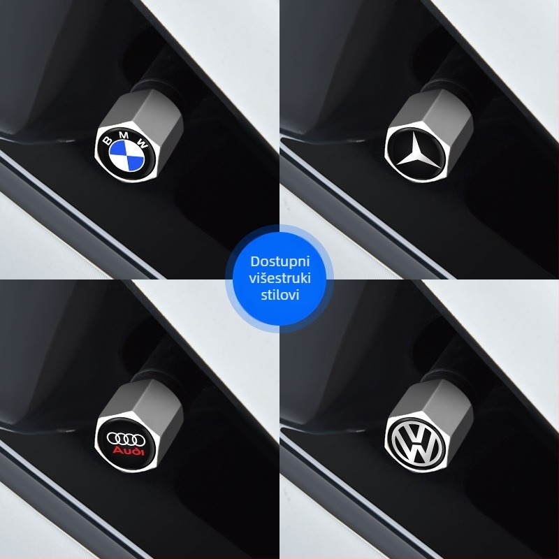 Univerzalni aluminijski kapak ventila za automobilsku gumu s dizajnom protiv deflacije, prilagodljivo kućište ventila