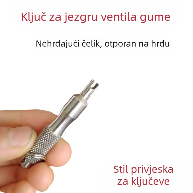 Univerzalni ključ ventila gume, nehrđajući čelik, odvijač za ispuštanje zraka