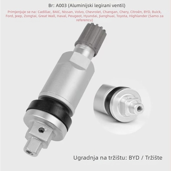 Senzor TPMS ventila bez zraka, nehrđajući čelik, vijčani spoj, SJTXC, univerzalna kompatibilnost