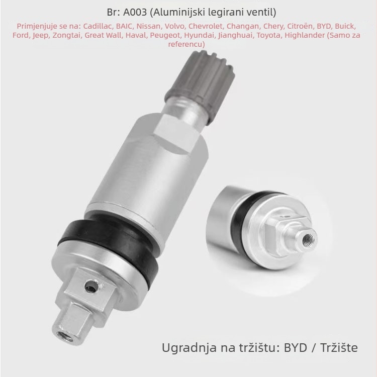Senzor TPMS ventila bez zraka, nehrđajući čelik, vijčani spoj, SJTXC, univerzalna kompatibilnost