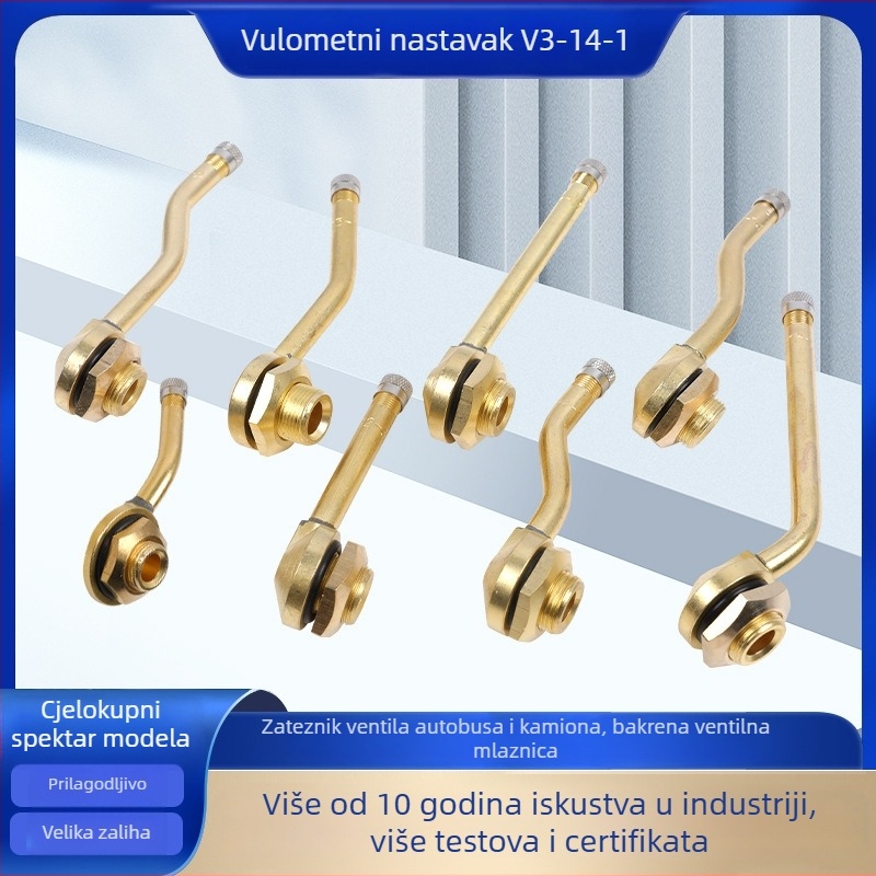 Bakreni bezdušni ventil za vakuumsko napuhavanje guma, okretni tip, obična jezgra, za univerzalne modele i autobuse (materijal: bakar; tip: bezdušni ventil; jezgra: obična; okretni tip)