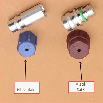 Ventil za dopunu klima uređaja s mlaznicom, jezgra velikog kapaciteta, vijčani tip, njemački navoj; za Volkswagen Jetta, Bora, Polo, Lavida, Passat