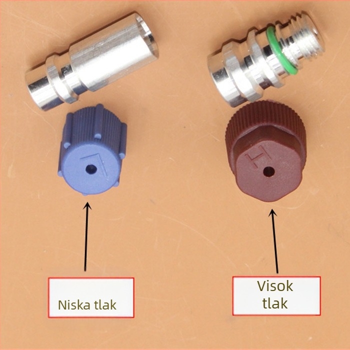 Ventil za dopunu klima uređaja s mlaznicom, jezgra velikog kapaciteta, vijčani tip, njemački navoj; za Volkswagen Jetta, Bora, Polo, Lavida, Passat