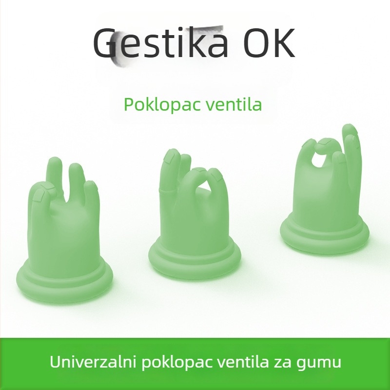 Sjajni kapu ventila s OK gestom – nehrđajući čelik, navojna montaža, univerzalna kompatibilnost za automobile, bicikle i motocikle