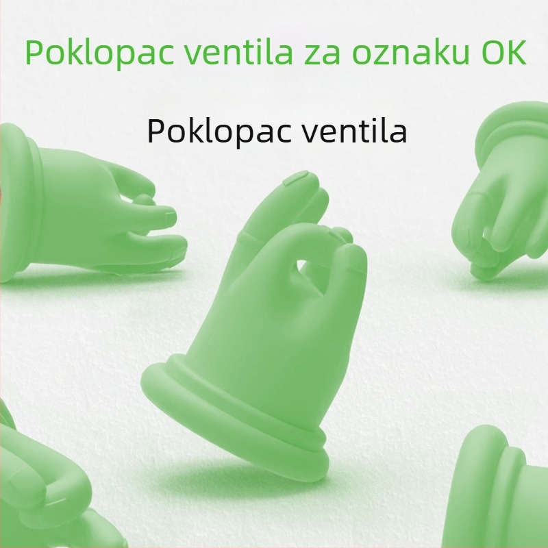 Sjajni kapu ventila s OK gestom – nehrđajući čelik, navojna montaža, univerzalna kompatibilnost za automobile, bicikle i motocikle