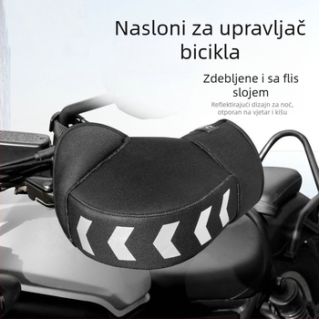 Navlaka za upravljač motocikla, univerzalna, zimska debela s polar fleece i SBR diving cloth, reflektirajuća